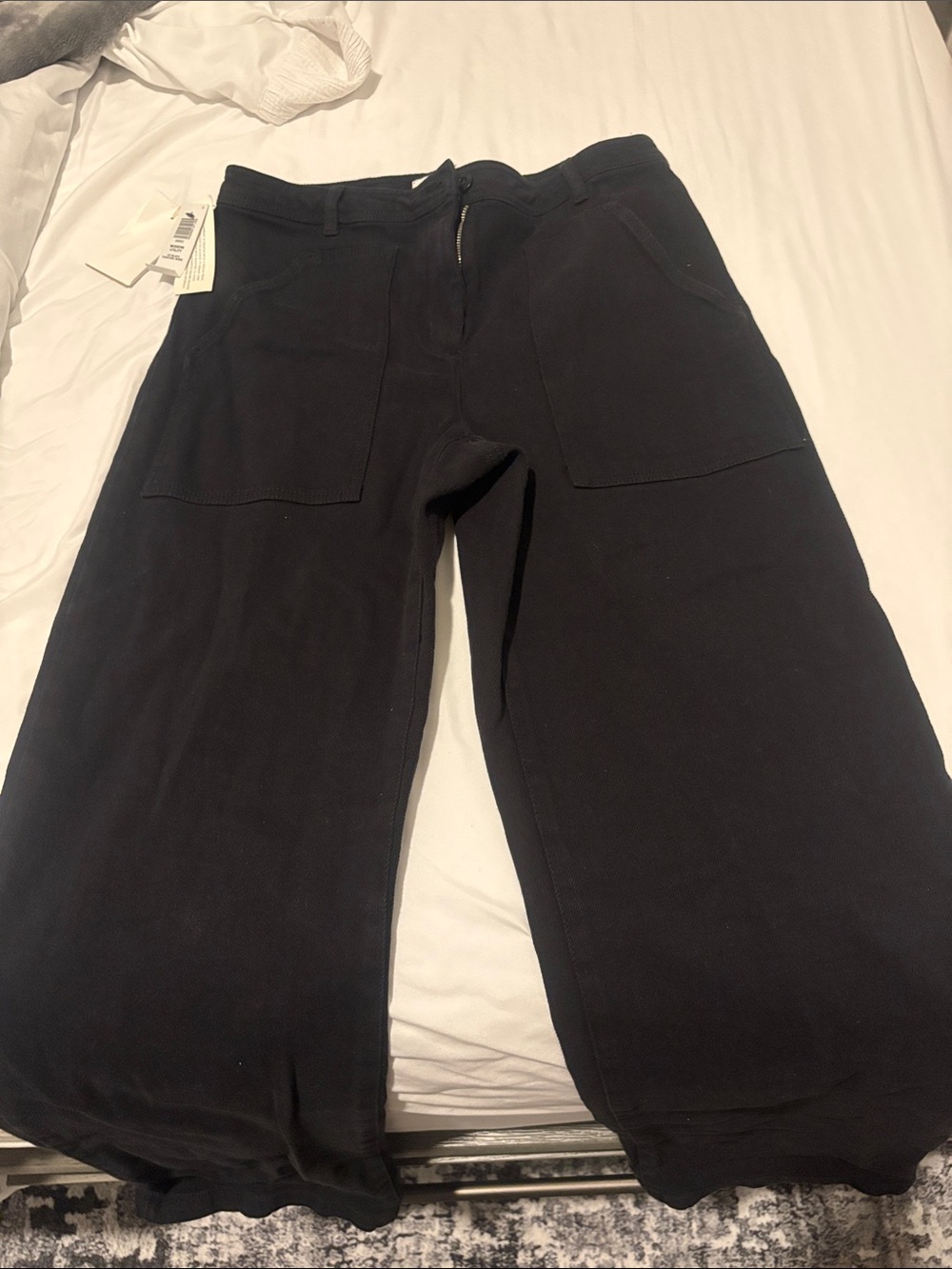 Wilfred Black Wide-Leg Sweatpants with Patch Pockets